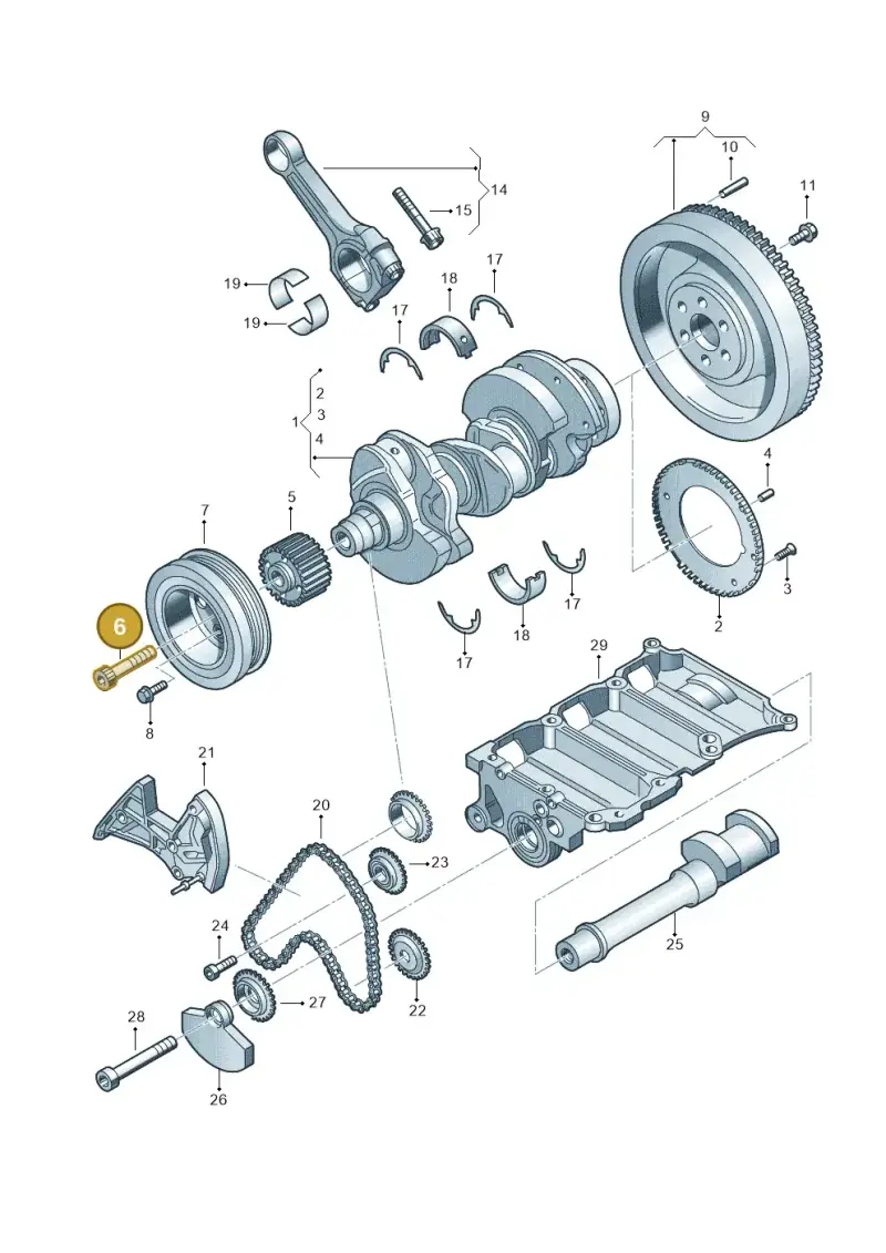 WHT004573 — Skoda Fabia Ambiente (2009-2013) diagram 231105100, position 6