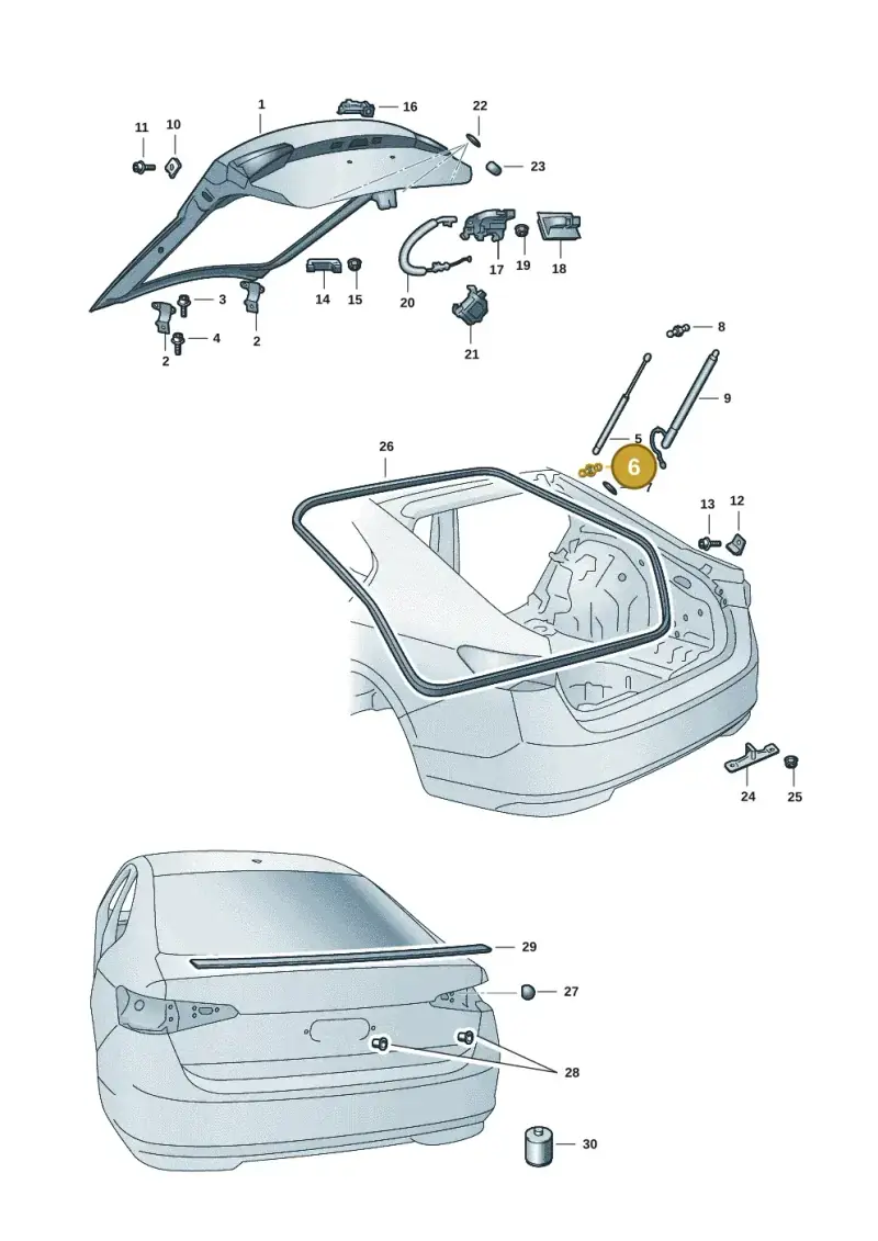 WHT007501B — Skoda Superb Combi (2023-) diagram 3p0827000, position 6