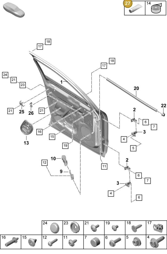 00004330013 — Porsche Cayenne Coupe (2023-2023) diagram p60804000, position 27