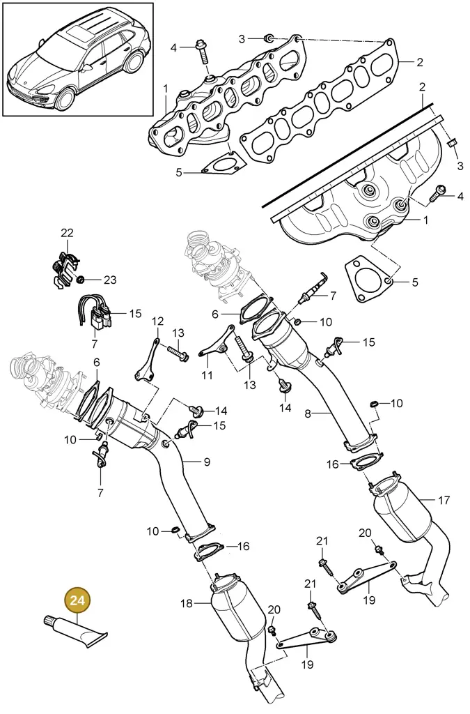 00004330537 — Porsche Cayenne (2010-2018) diagram p37202005, position 24