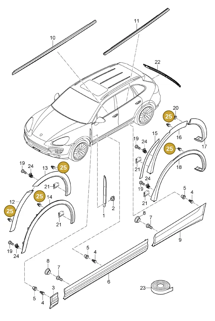 00004398400 — Porsche Cayenne (2010-2018) diagram p37810000, position 25