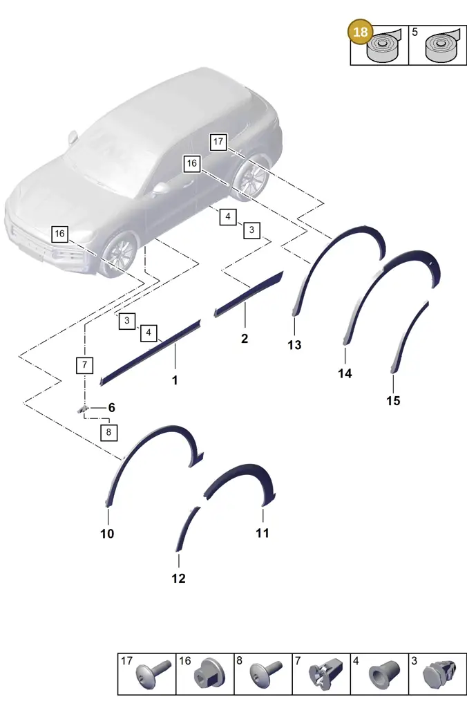 00004398500 — Porsche Cayenne Coupe (2023-2023) diagram p60810300, position 18