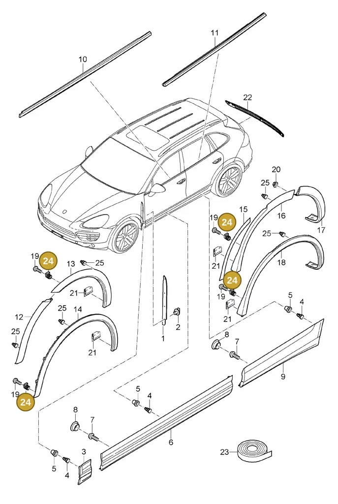 00004398600 — Porsche Cayenne (2010-2018) diagram p37810000, position 24