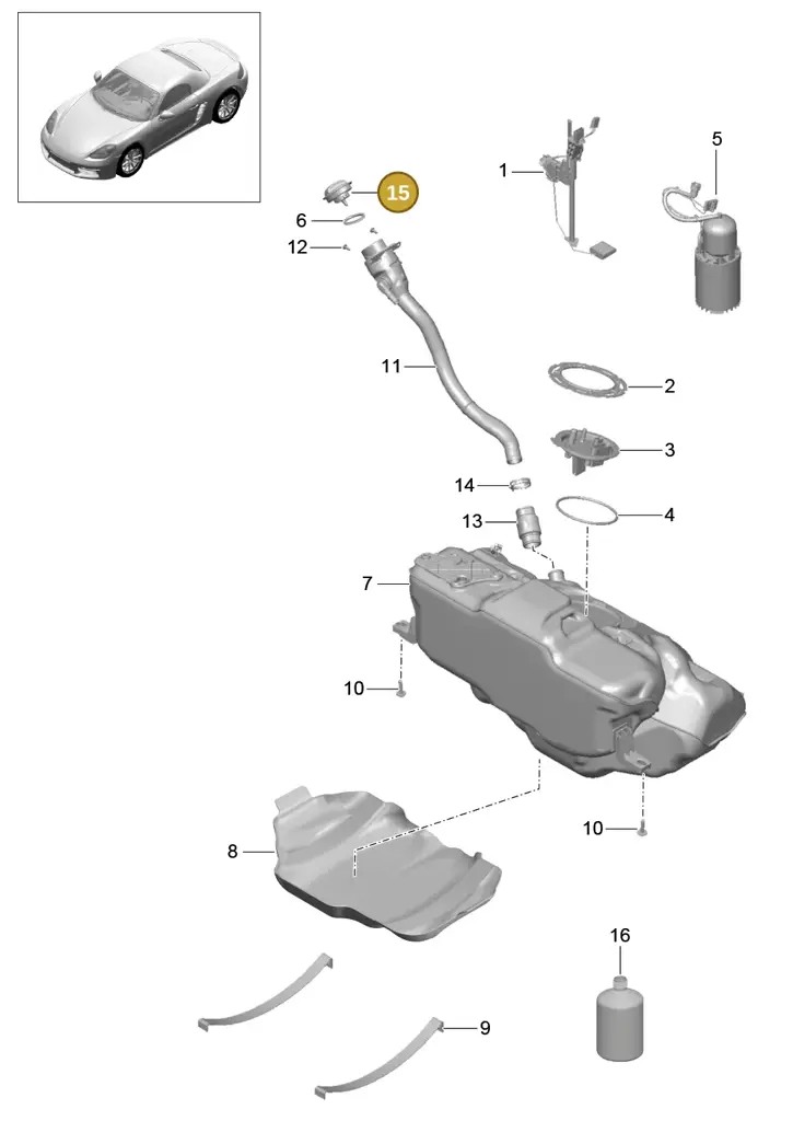 00004400191 — Porsche Boxster (2016-2019) diagram p48201000, position 15