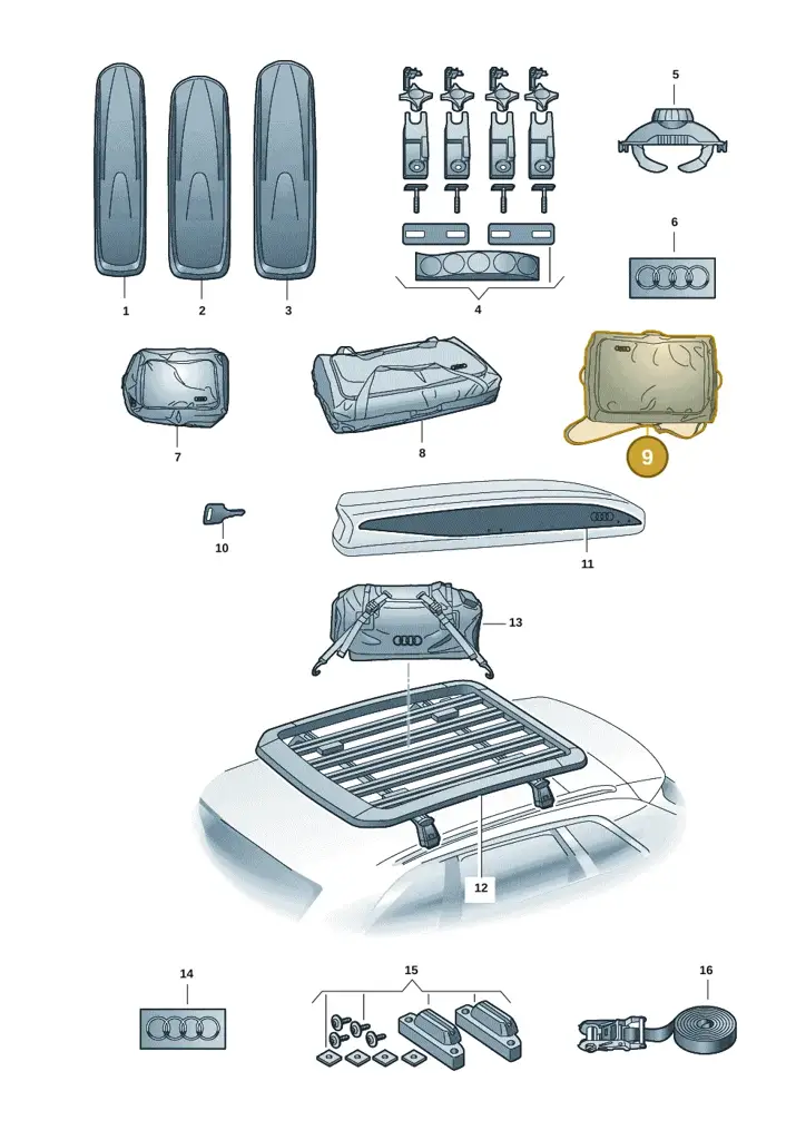 000071154B — Audi A5 Limousine (2024-2025) diagram 586071041, position 9