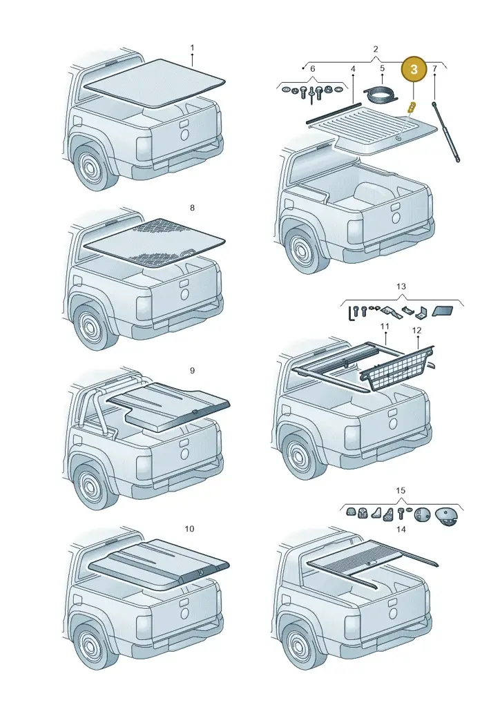 000071772A — Volkswagen Amarok twin cab (2016-2022) diagram 894071055, position 3