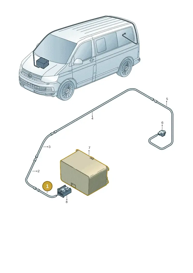000098670A — Volkswagen Caravelle (2019-2024) diagram 7ep971085, position 1