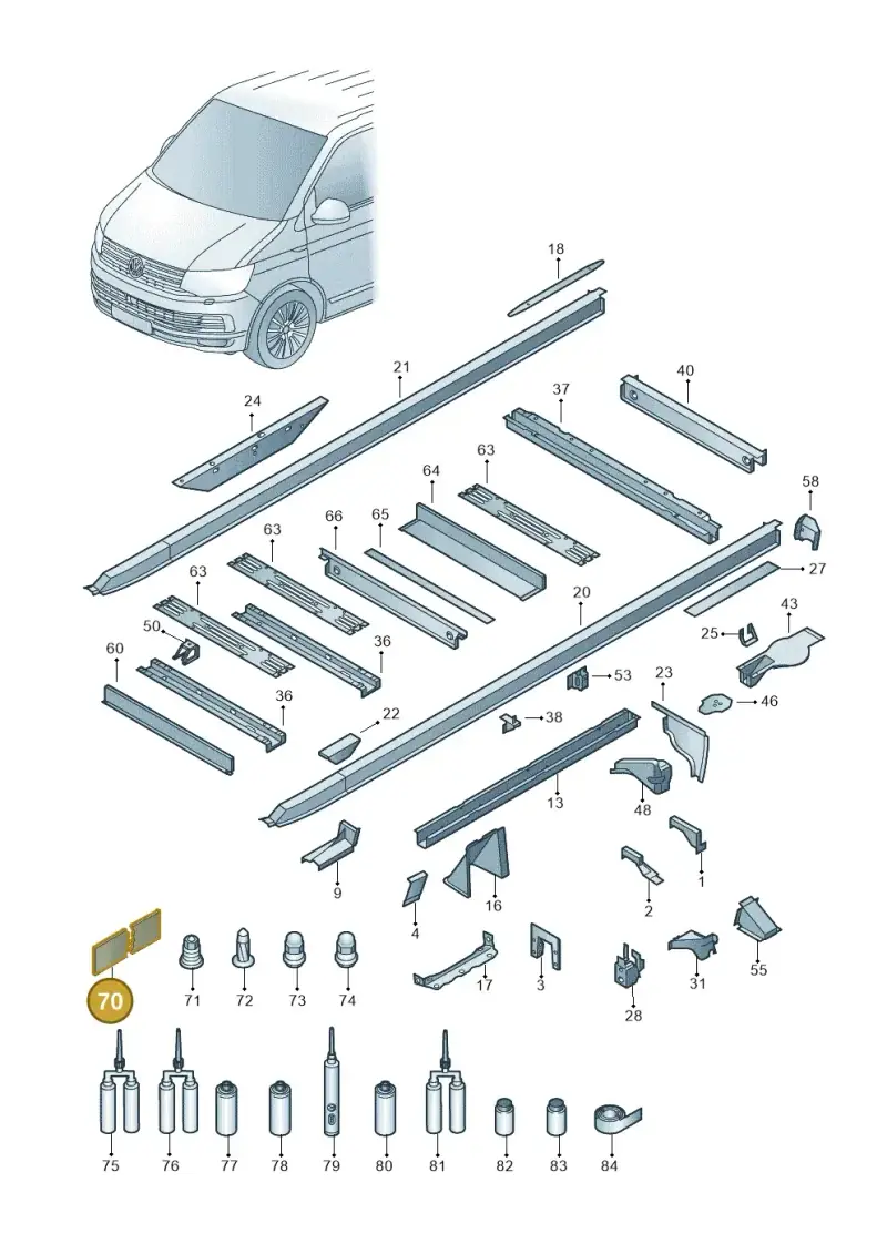 000800981A — Volkswagen Single-cab transp. (2019-2024) diagram 862803500, position 70