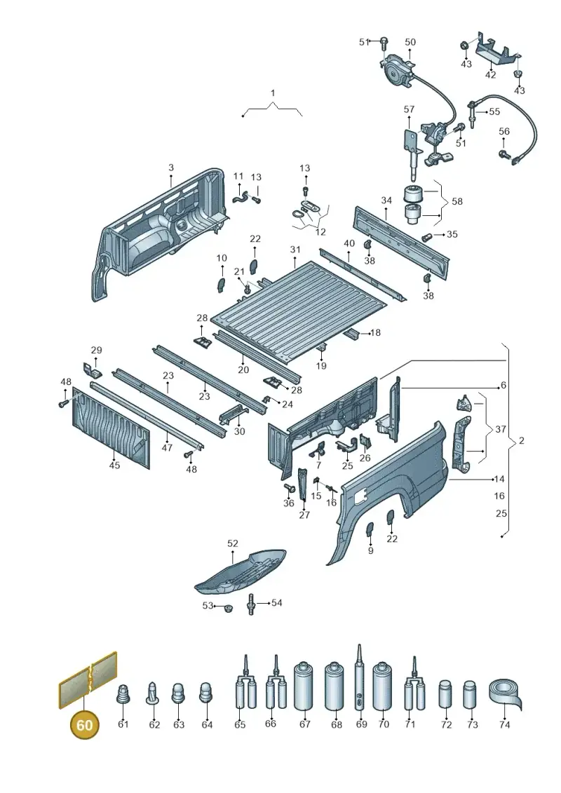 000800981A — Volkswagen Amarok twin cab (2022-) diagram 894801000, position 60
