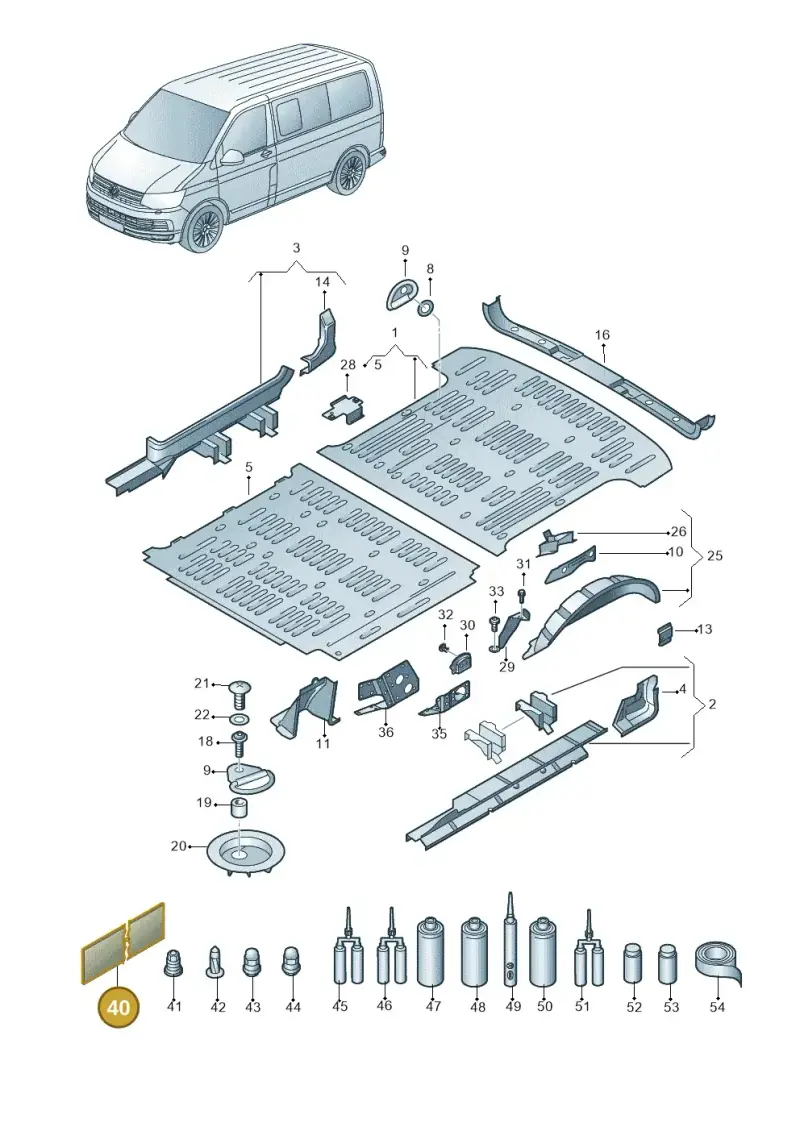 000800981B — Volkswagen Caravelle (2019-2024) diagram 861801200, position 40