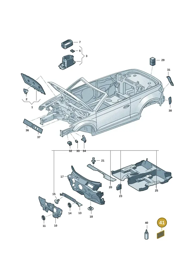 000863890 — Volkswagen T-Roc convertible 1.5 (2019-2024) diagram 2gk863200, position 41