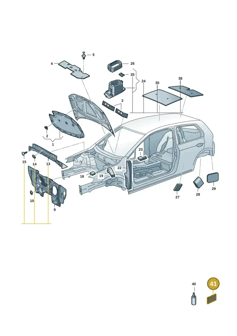 000863890 — Volkswagen Golf 2.0 BlueMotion (2019-2024) diagram 5h0863200, position 41