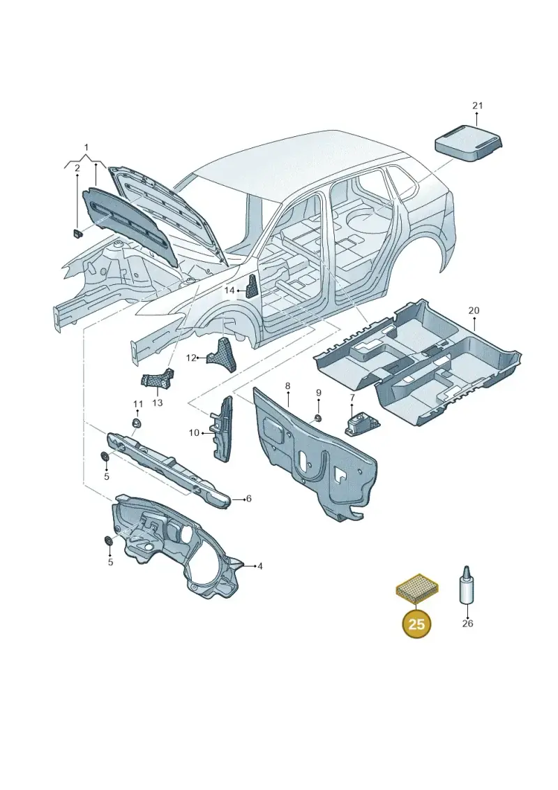 000864663 — Volkswagen Tiguan (2017-) diagram 884863200, position 25