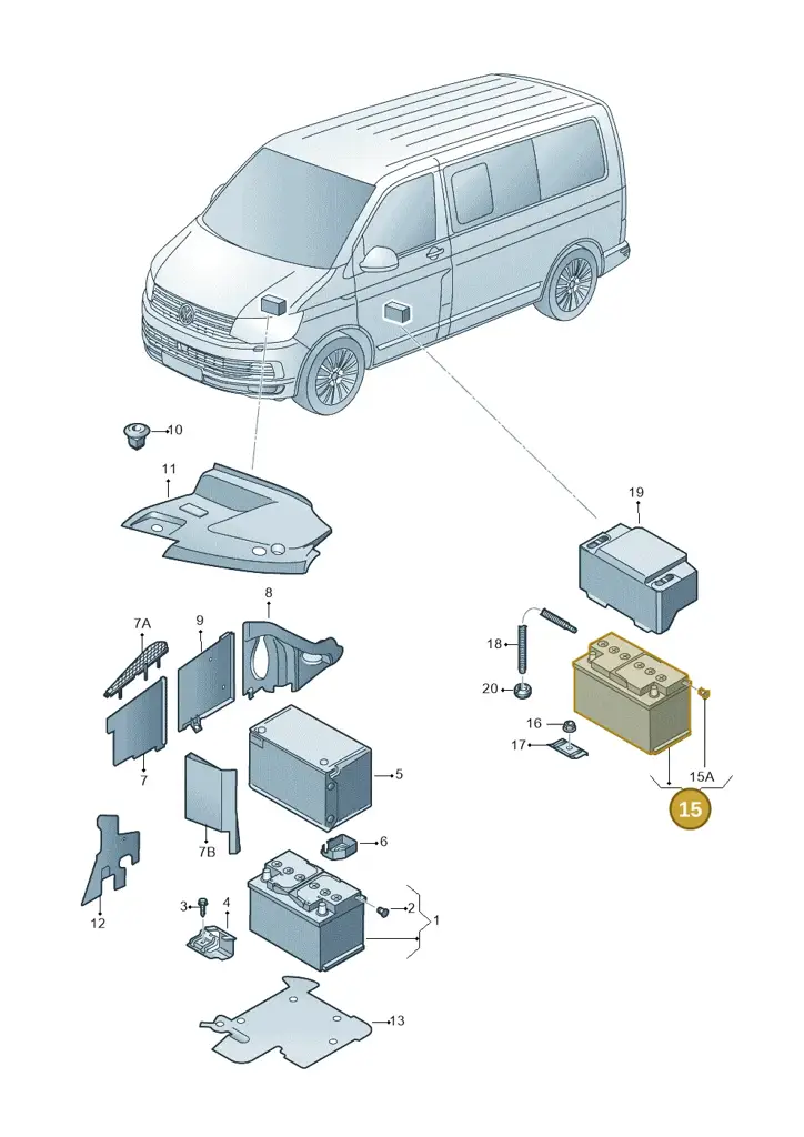 000915105DH — Volkswagen Caravelle (2015-2019) diagram 861915000, position 15