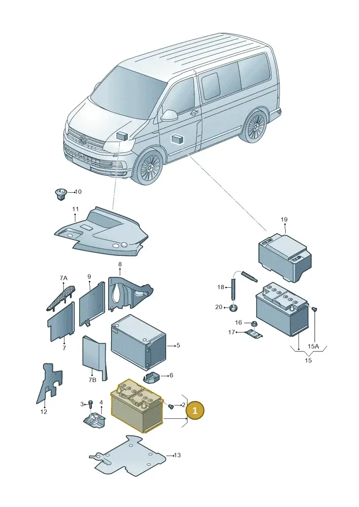 000915105DJ — Volkswagen Caravelle (2015-2019) diagram 861915000, position 1
