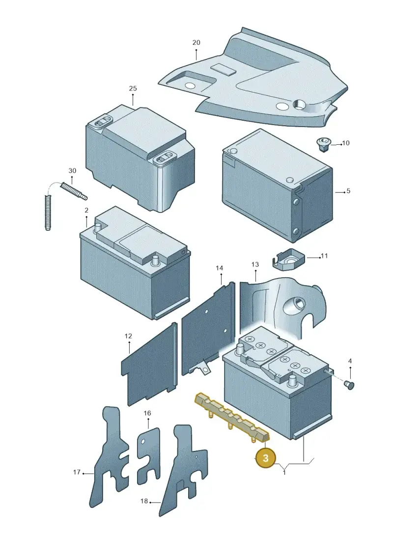 000915413 — Volkswagen TRANSPORTER OFFEN (7J) 07 (2006-2007) diagram 410915000, position 3