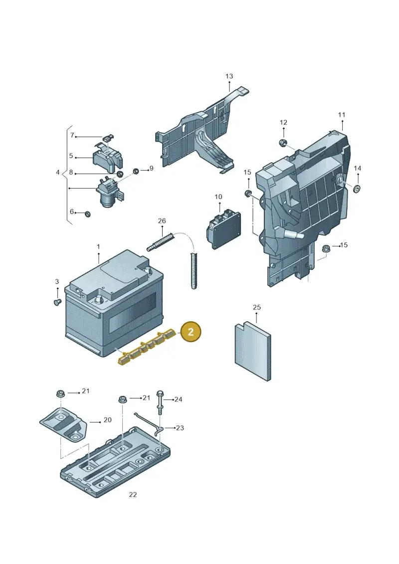 000915413 — Volkswagen Phaeton 4motion (2008-2010) diagram 631915000, position 2