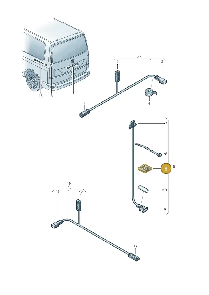 000971010A — Volkswagen Caravelle (2019-2024) diagram 7ep972092, position 9