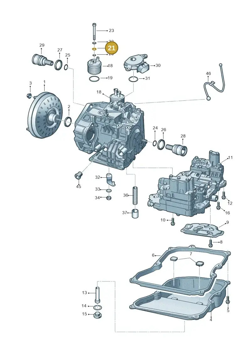 001301093B — Volkswagen Jetta 1.6 (2014-2018) diagram 691321650, position 21