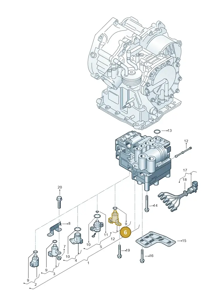 001927331B — Volkswagen LUPO/3L TDI (2003-2005) diagram 158325500, position 6