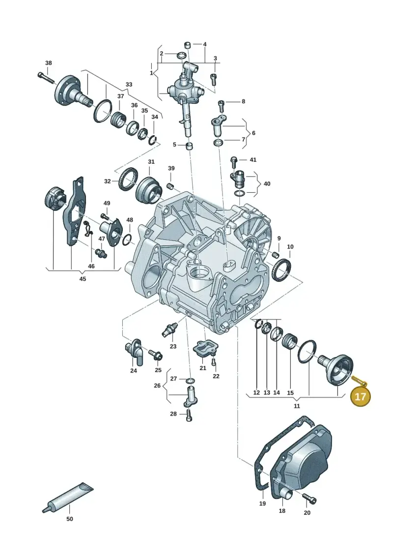 003507327 — Volkswagen Polo 1.0 BlueMotion (2017-2024) diagram 62a301110, position 17