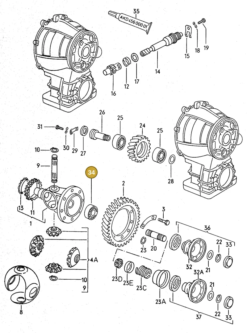 003519185B — Volkswagen Scirocco (1983-1989) diagram 013100000, position 34