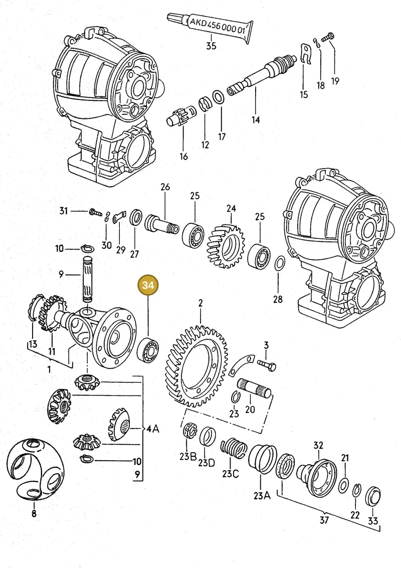 003519185B — Volkswagen Jetta                  85 (1984-1985) diagram 014100000, position 34