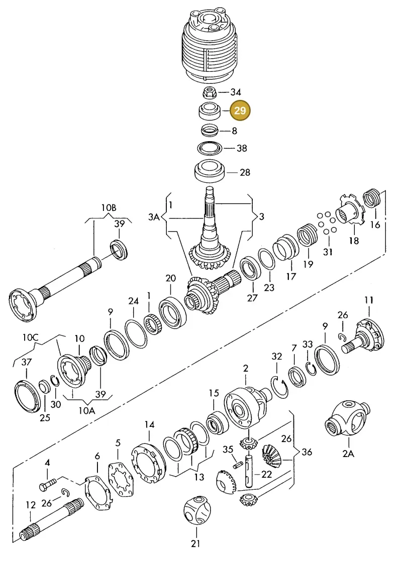 003519185B — Volkswagen TRANSPORTER SYNCRO (1995-1995) diagram 131525120, position 29