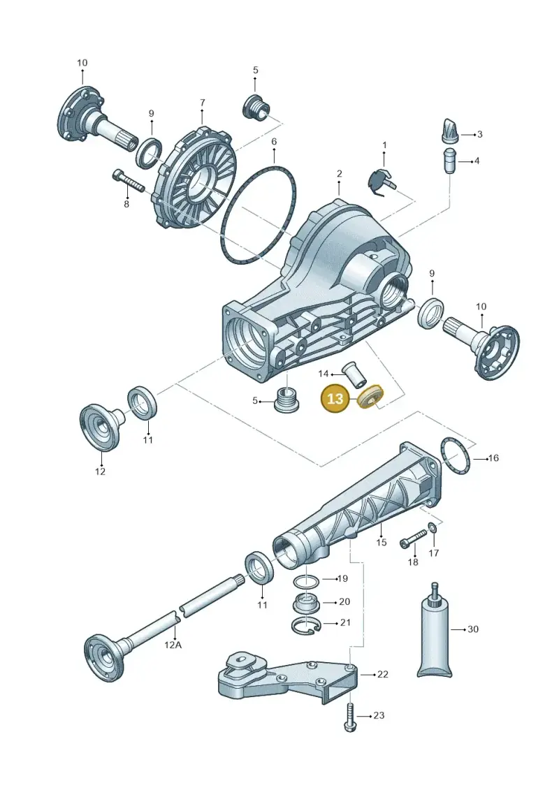 012301143 — Volkswagen Phaeton 4motion (2010-2016) diagram 195525200, position 13