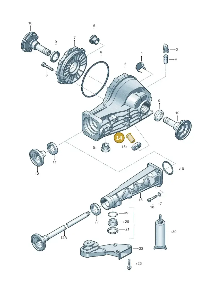012301183A — Volkswagen Phaeton 4motion (2010-2016) diagram 195525200, position 14