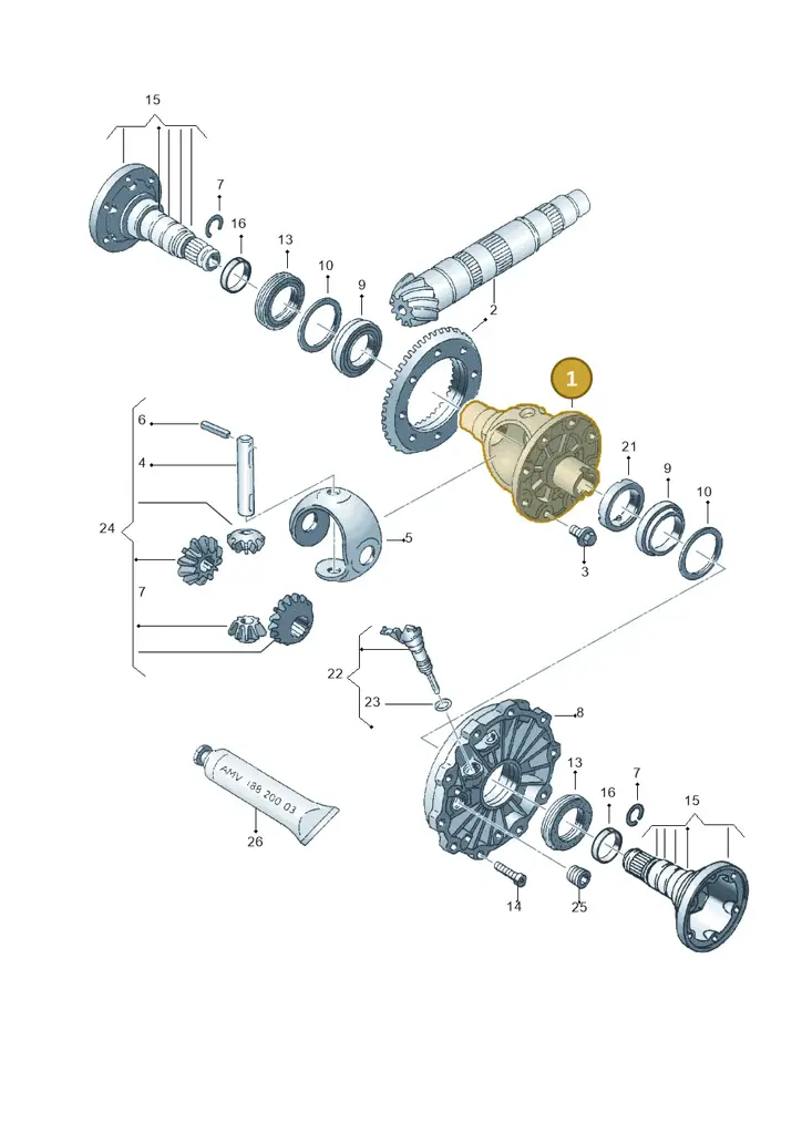 012409121K — Volkswagen Passat/4Motion/W8 (2000-2002) diagram 218409150, position 1