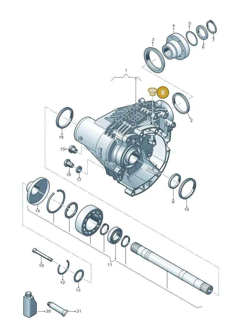 014301485E — Volkswagen Transport. multivan (2019-2024) diagram 861409000, position 8