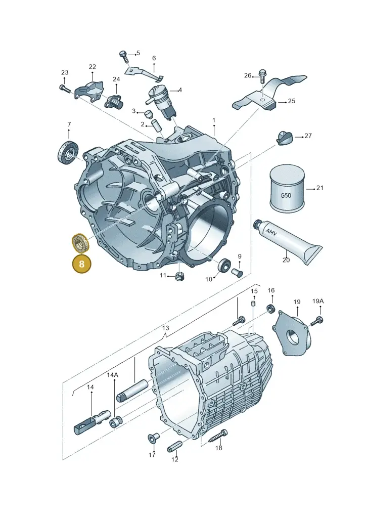 016311113B — Volkswagen Passat/4Motion/W8 (2000-2002) diagram 218301300, position 8