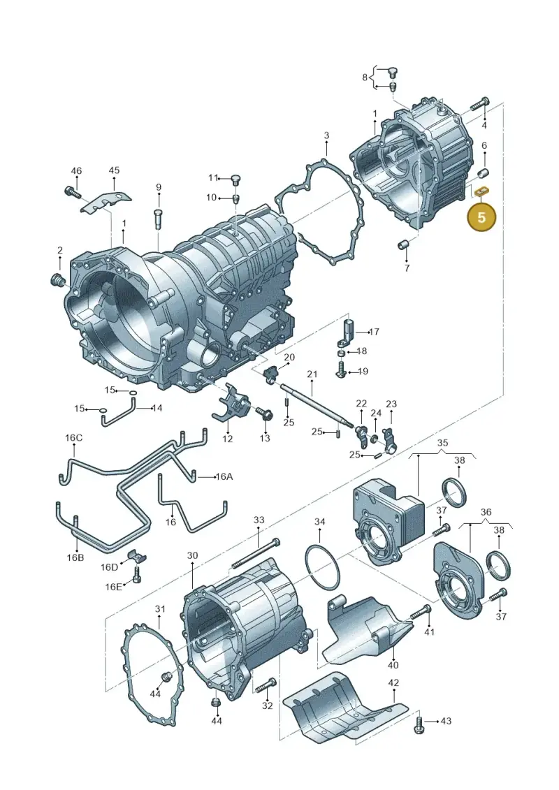 018321367 — Volkswagen Phaeton 4motion (2010-2016) diagram 153321770, position 5