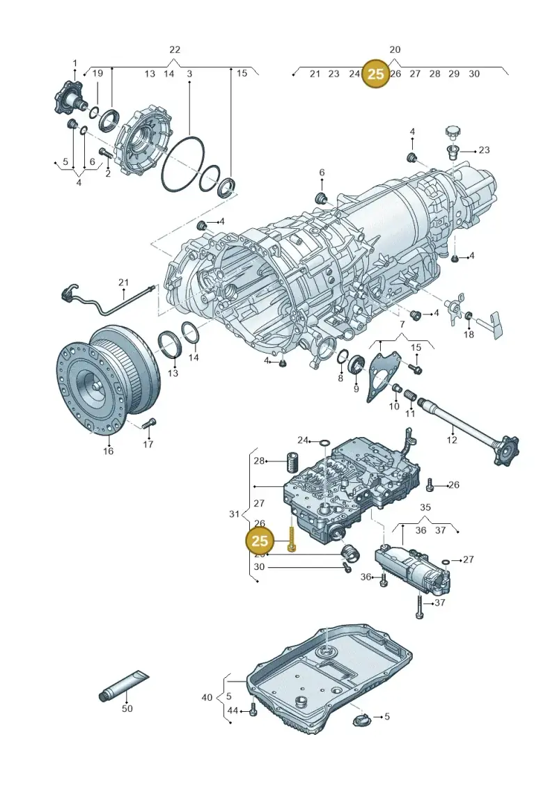 018325061B — Volkswagen Touareg (2017-2023) diagram 439300250, position 25