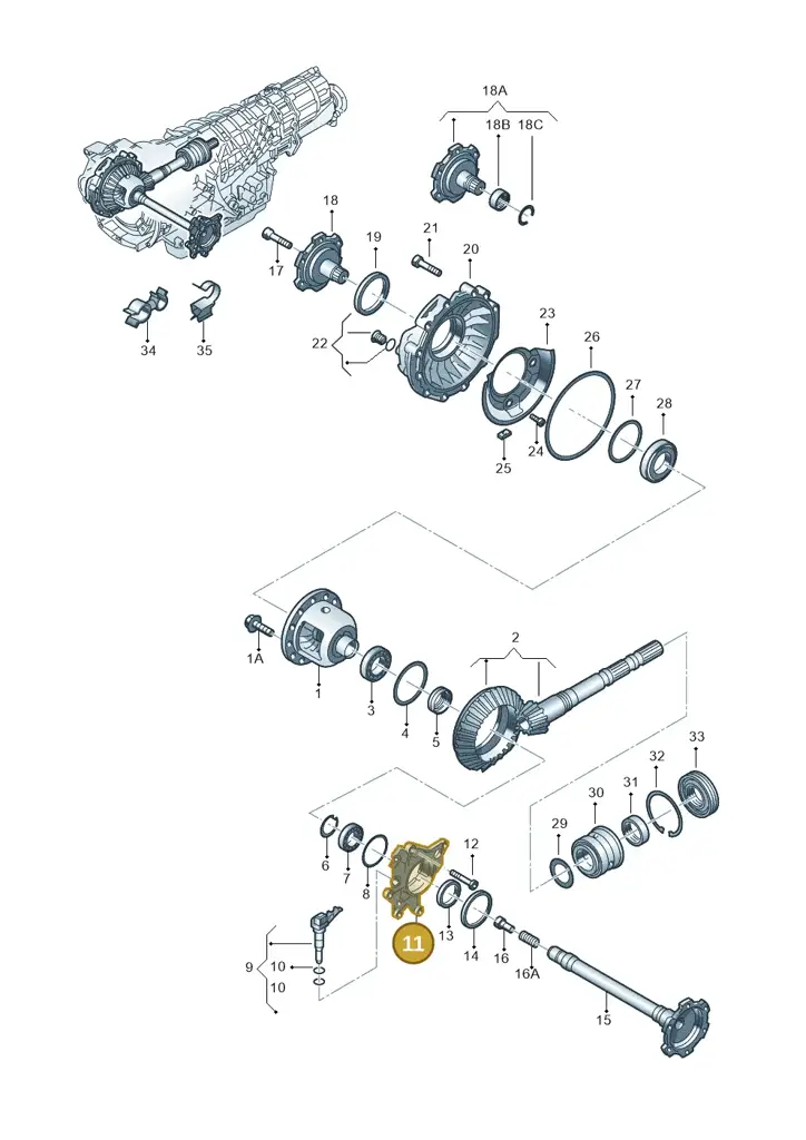 01E301115 — Volkswagen Phaeton 4motion (2010-2016) diagram 218409570, position 11