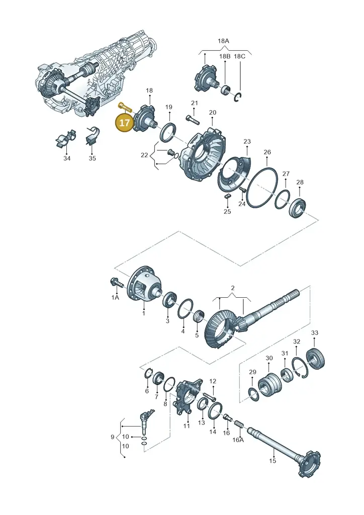 01F409359 — Volkswagen Phaeton 4motion (2010-2016) diagram 218409570, position 17