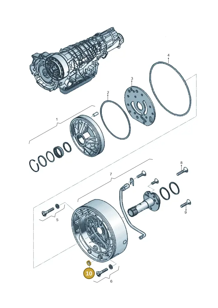 01L301125 — Volkswagen Phaeton 4motion (2010-2016) diagram 264321560, position 10