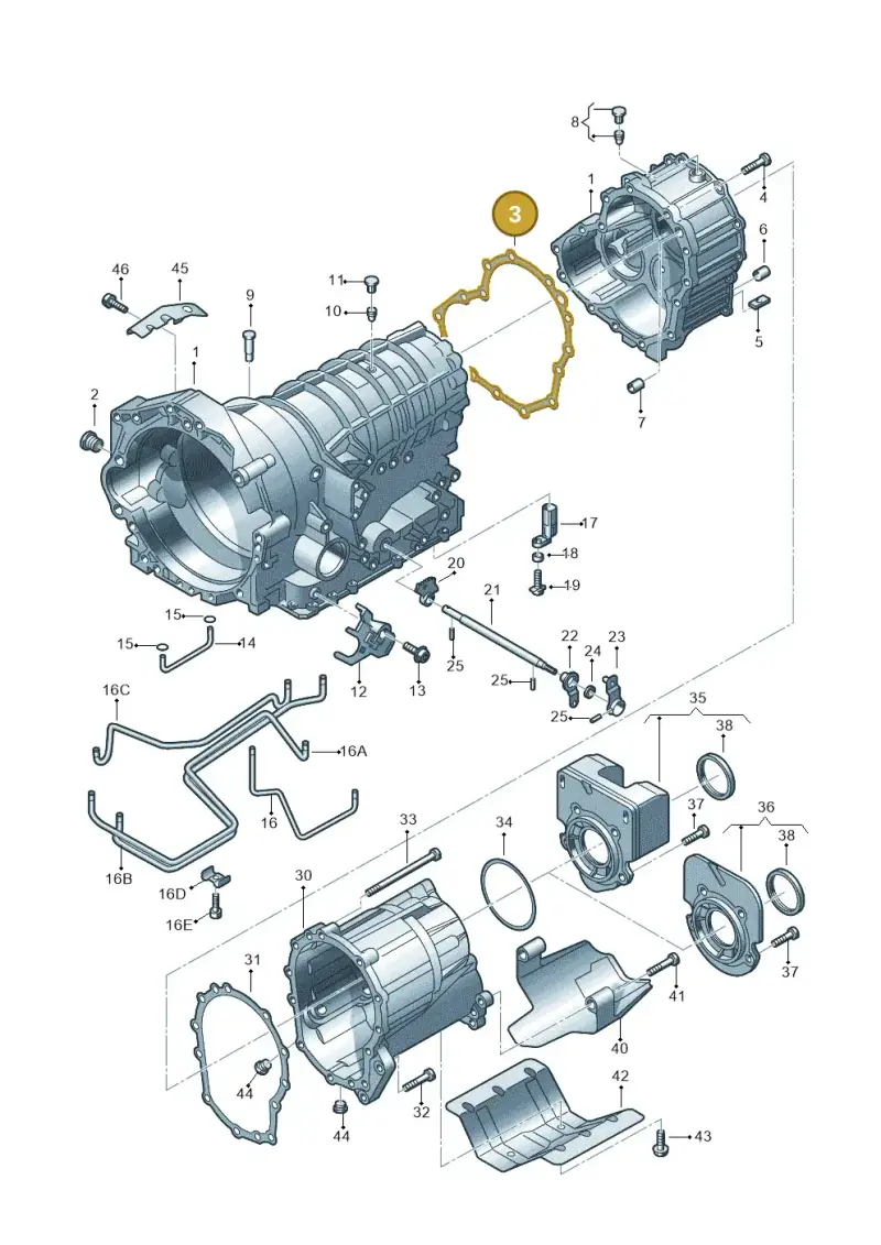01L321381 — Volkswagen Phaeton 4motion (2010-2016) diagram 153321770, position 3