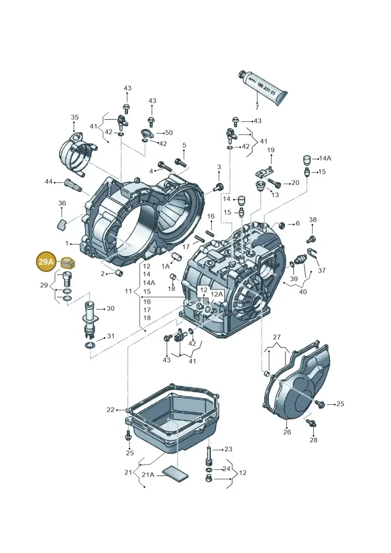 01M321435B — Volkswagen SHARAN/4MOTION (2005-) diagram 245321500, position 29A