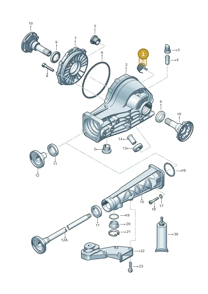 01R525045 — Volkswagen Phaeton 4motion (2010-2016) diagram 195525200, position 1