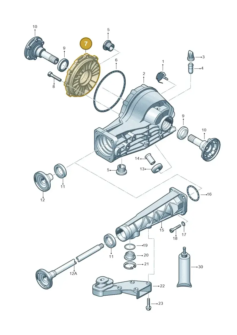 01R525131F — Volkswagen Phaeton 4motion (2010-2016) diagram 195525200, position 7