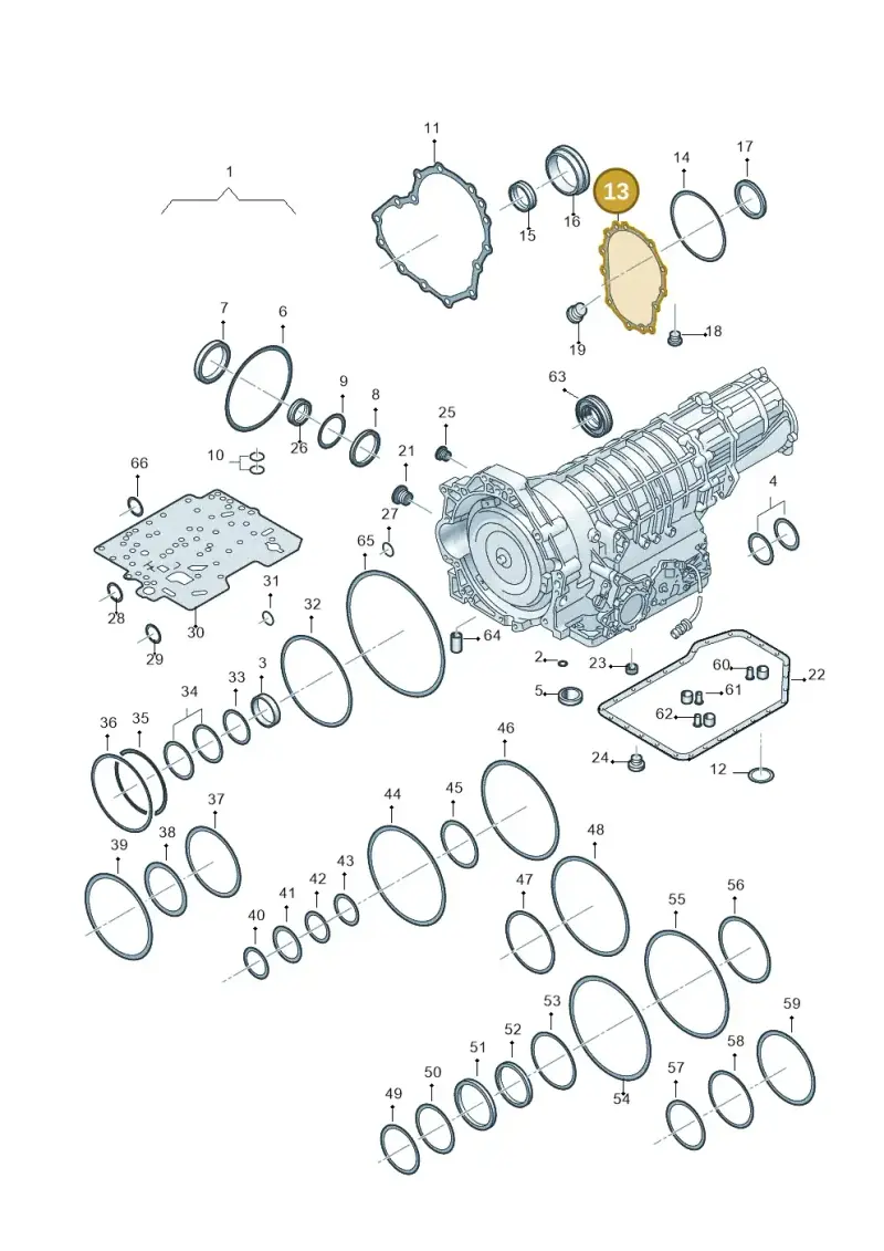 01V321381A — Volkswagen Phaeton (lang) (2003-2006) diagram 264321500, position 13