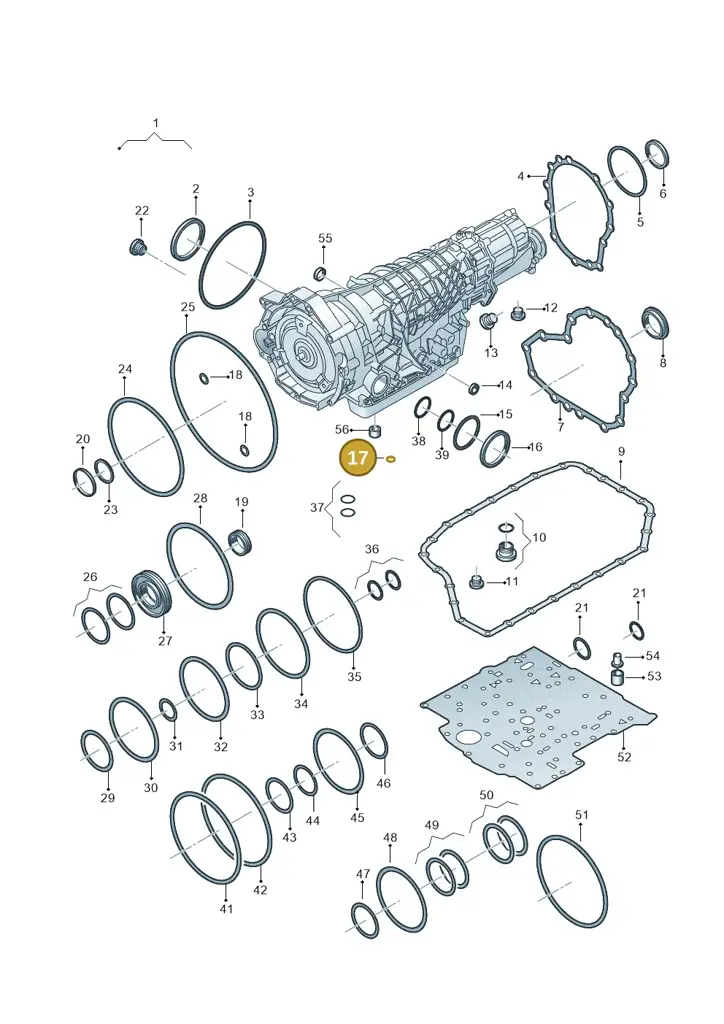 01V321419 — Volkswagen Phaeton 4motion (2010-2016) diagram 264321510, position 17