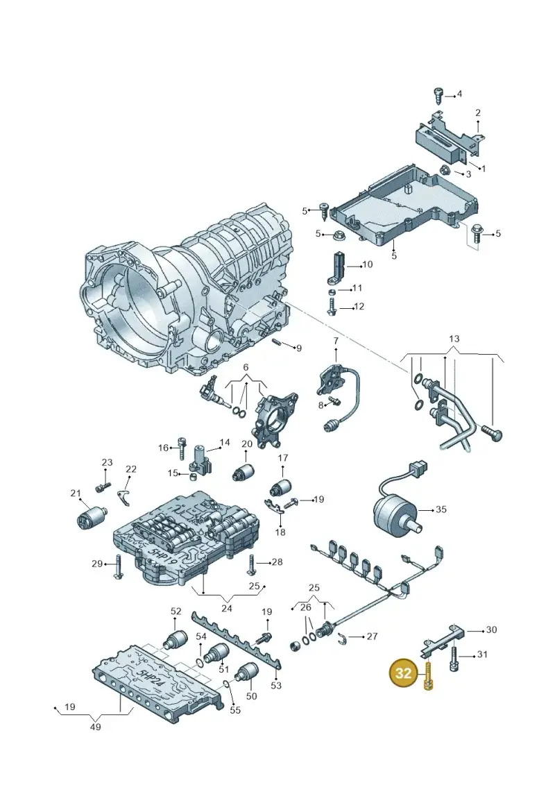 01V325061 — Volkswagen Phaeton 4motion (2010-2016) diagram 152927600, position 32