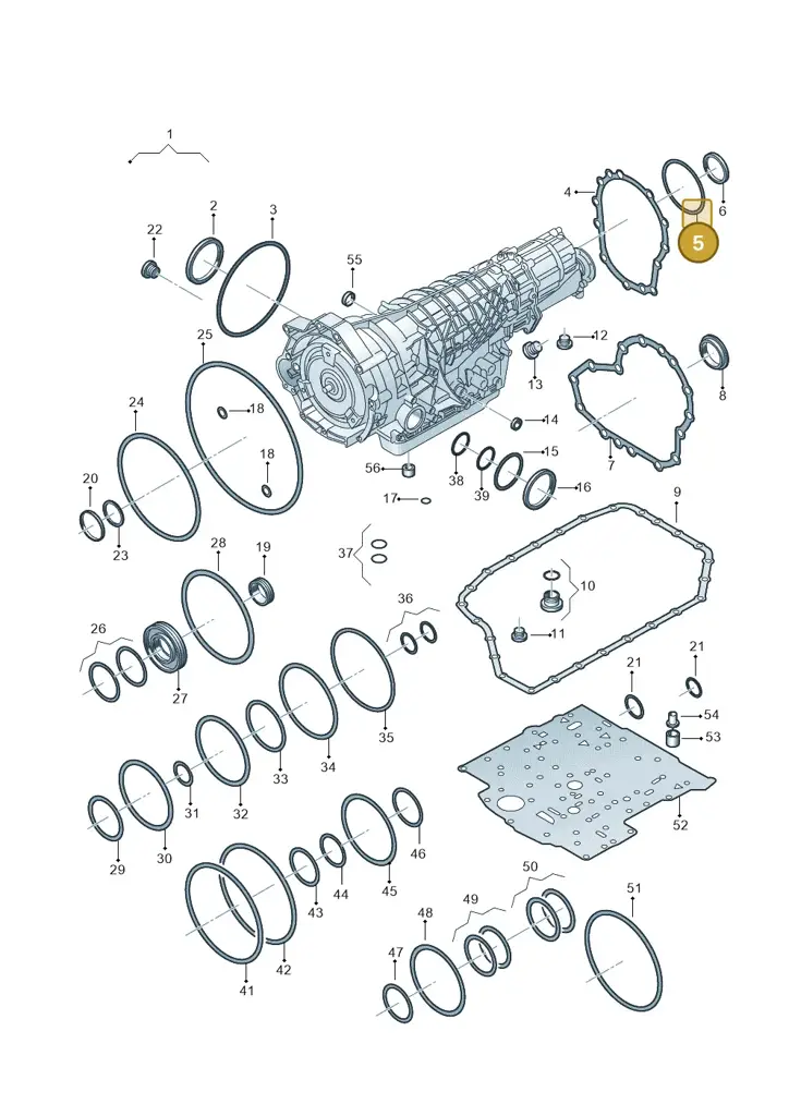 01V409133B — Volkswagen Phaeton 4motion (2010-2016) diagram 264321510, position 5