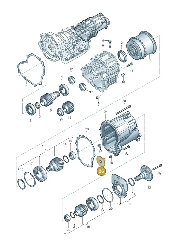01V409373 — Volkswagen Phaeton 4motion (2010-2016) diagram 153409970, position 26