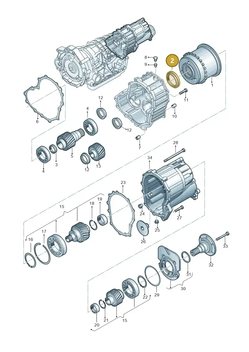 01V409400A — Volkswagen PASSAT/4MOTION/W8 (2002-2005) diagram 153409970, position 2