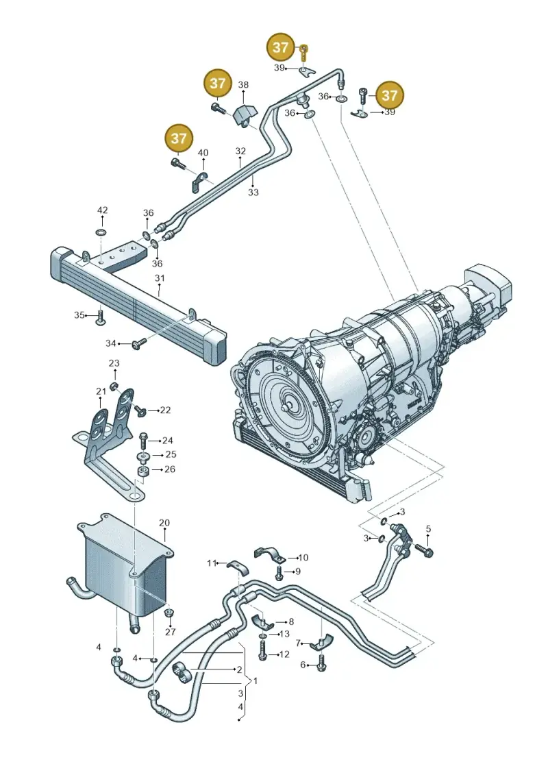 01V919838 — Volkswagen Phaeton (lang) (2003-2006) diagram 258317550, position 37