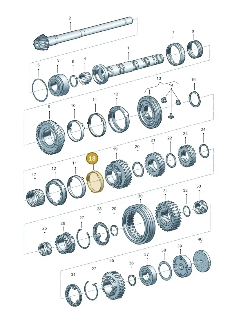 01X311277B — Volkswagen PASSAT/4MOTION/W8 (2002-2005) diagram 264311550, position 18